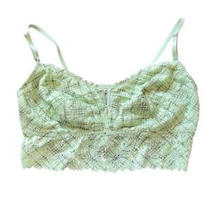 PINK Victoria’s Secret Bralette Green Plaid Lace Trim Adjustable Strap Size XXL